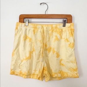 Lucky Brand yellow tie dye sweat shorts